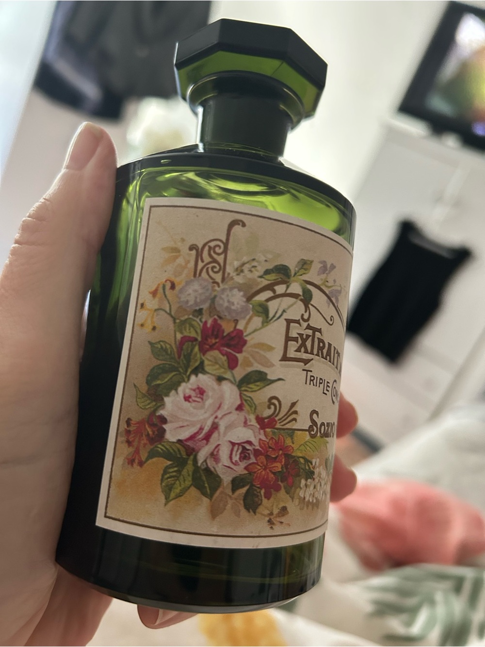 NWOT Extrait aux Fleurs Triple Concentré -Glass Decorative Empty Perfume Bottle
